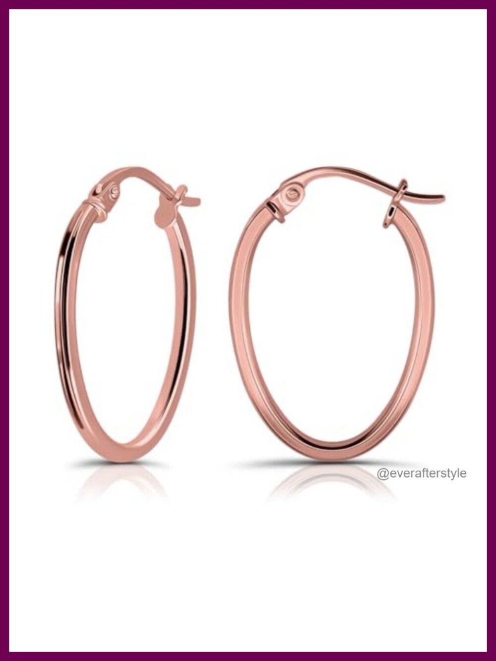 925 Sterling Silver Oval Hoop Earrings Hypoallergenic 15-30mm